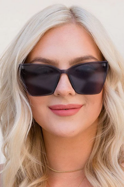 Goldie - Black + Smoke Flash Cat Eye Sunglasses