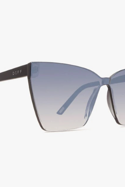 Goldie - Black + Smoke Flash Cat Eye Sunglasses