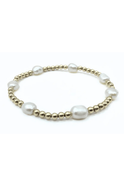 BAROQUE PATTERNED PEARL BRACELET IN 14K GOLD-FILLED