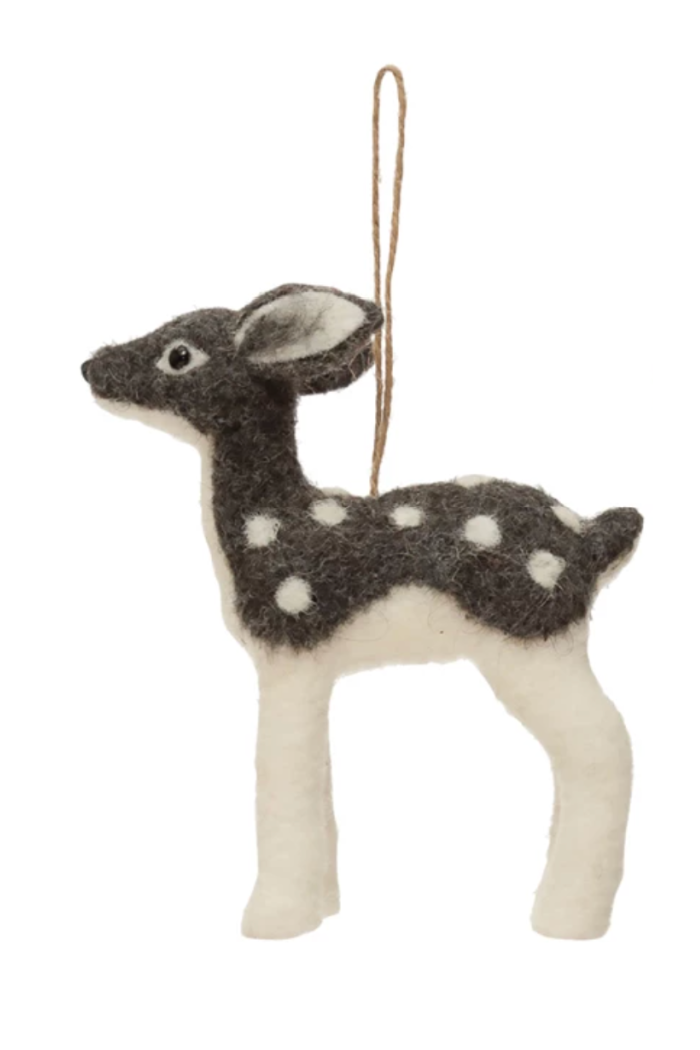 Faux Fur Deer Ornament