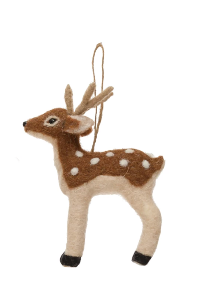Faux Fur Deer Ornament