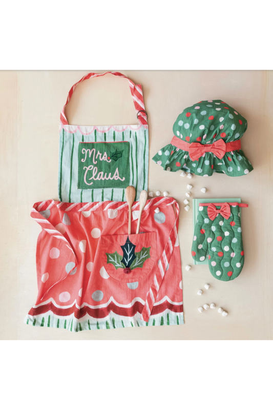 Cotton Child Apron, Chef Hat & Hot Mitt S/3