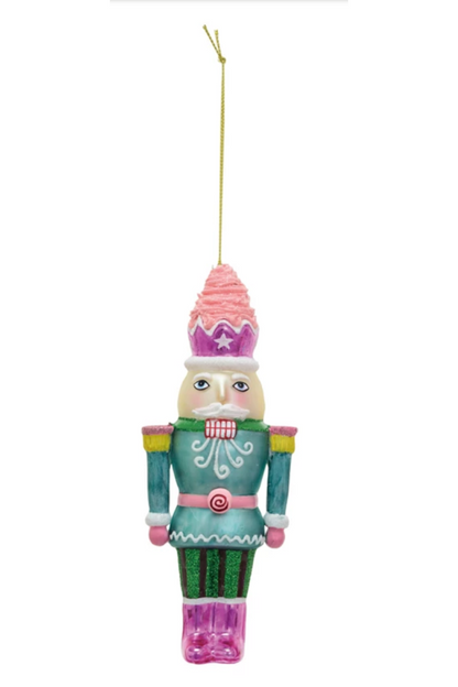 Glass Nutcracker Ornament w/ Glitter