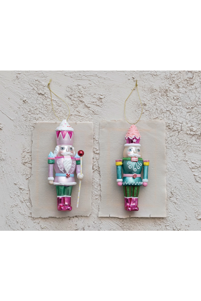 Glass Nutcracker Ornament w/ Glitter