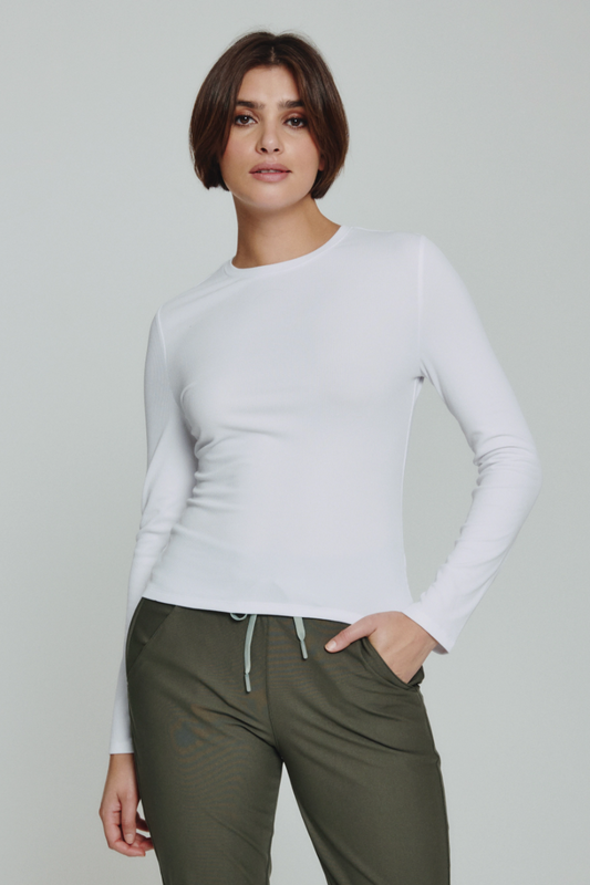 Core™ Ribbed Long Sleeve - White