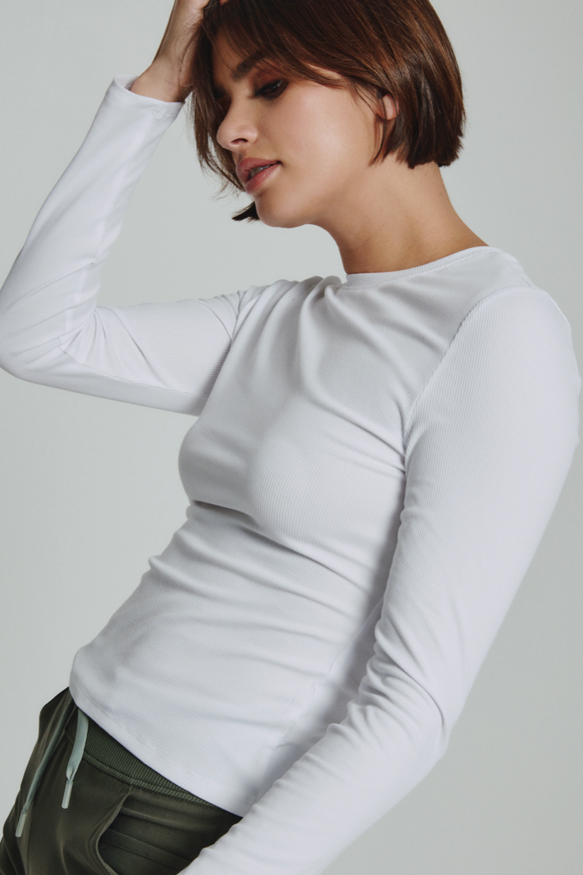 Core™ Ribbed Long Sleeve - White