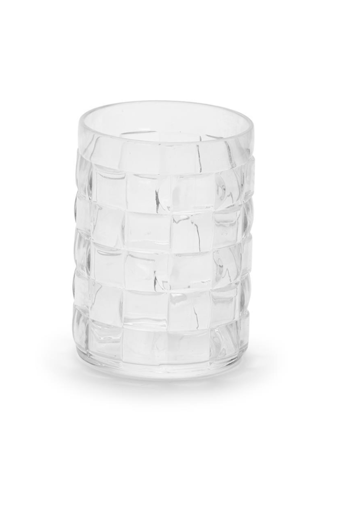 Cube  Drinking Glass  Double Old Fashion 13.5 oz S/4