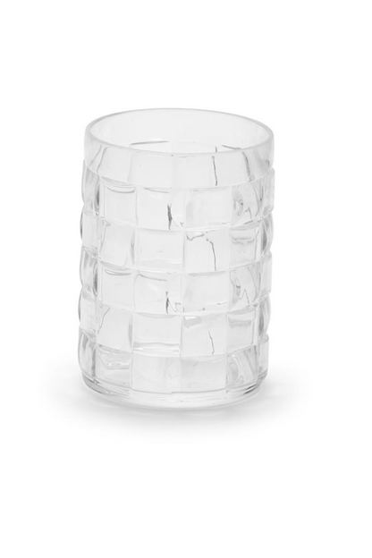 Cube  Drinking Glass  Double Old Fashion 13.5 oz S/4