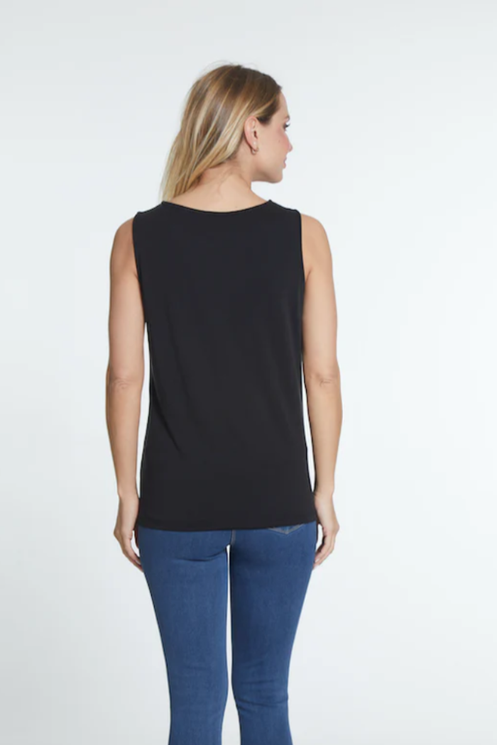 Knit Scoop Neck Side Vent Tank Top