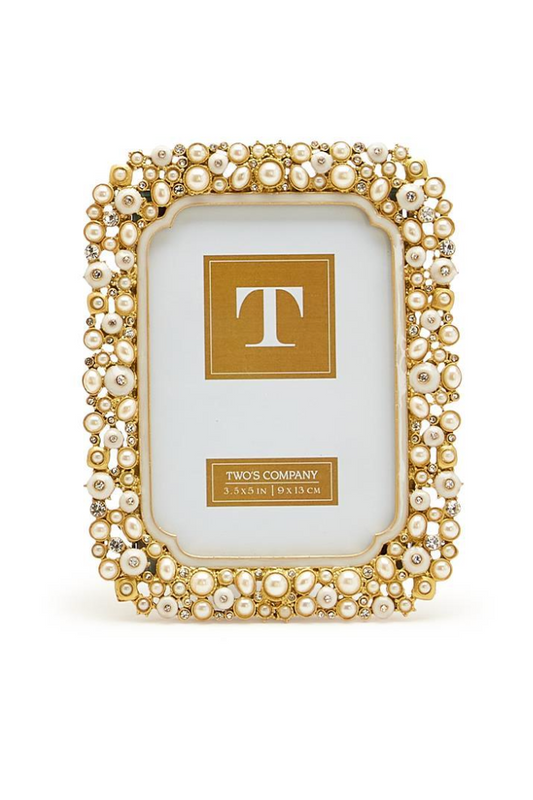 PEARL AND RHINESTONE PHOTO FRAME 3 1/2 X 5