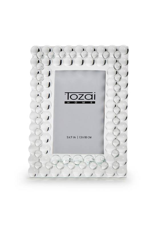 LAYERED BUBBLES CRYSTAL GLASS 5" X 7" PHOTO FRAME