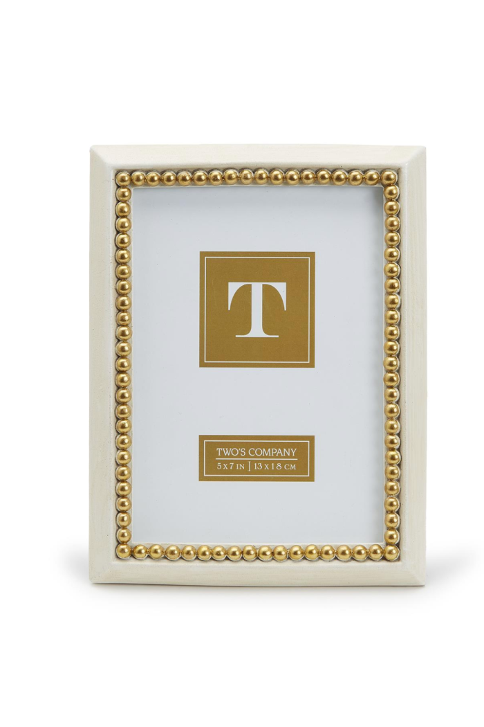GOLD BEADS 5X7 PHOTO FRAME