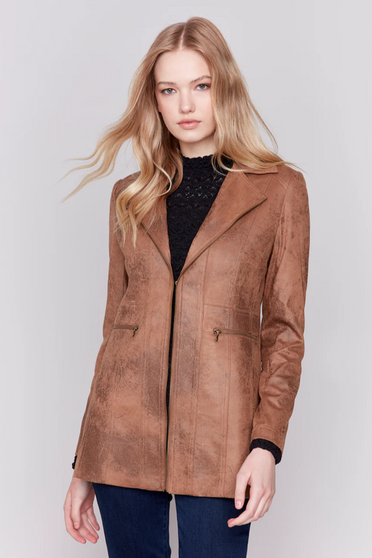 Long Vintage Faux Suede Jacket