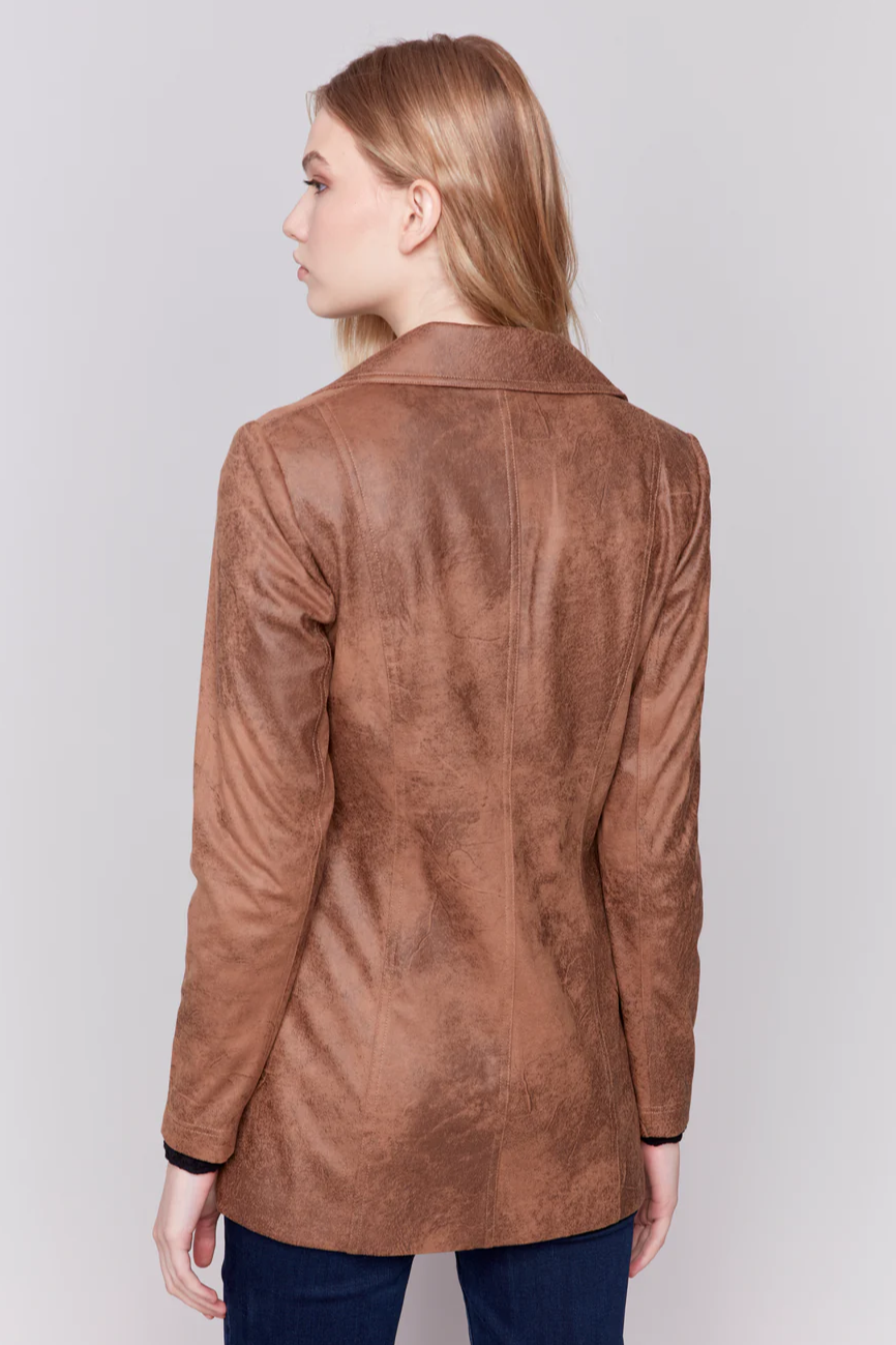 Long Vintage Faux Suede Jacket