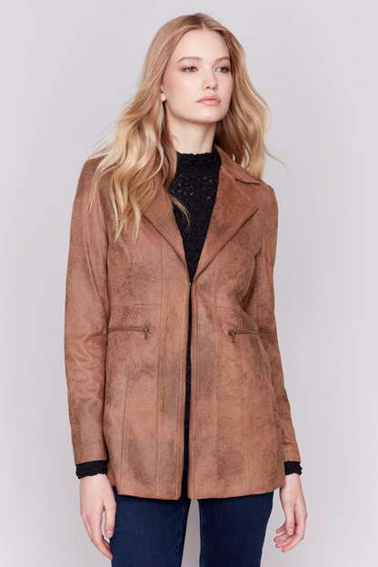 Long Vintage Faux Suede Jacket