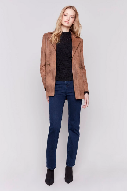 Long Vintage Faux Suede Jacket