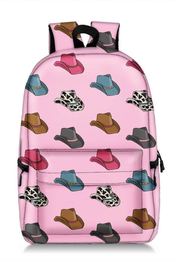 Pink Cowboy Hat Backpack