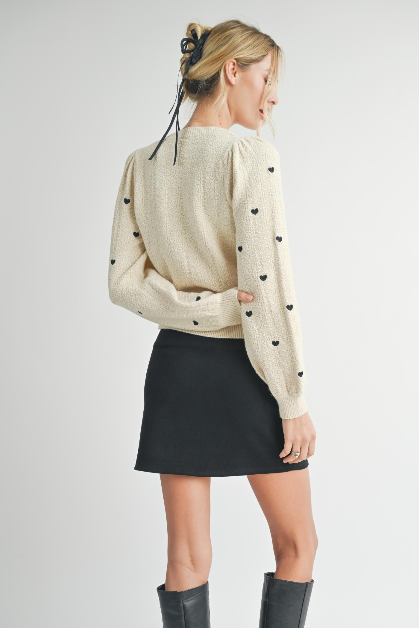 Heart Eyes Embroidered Sweater