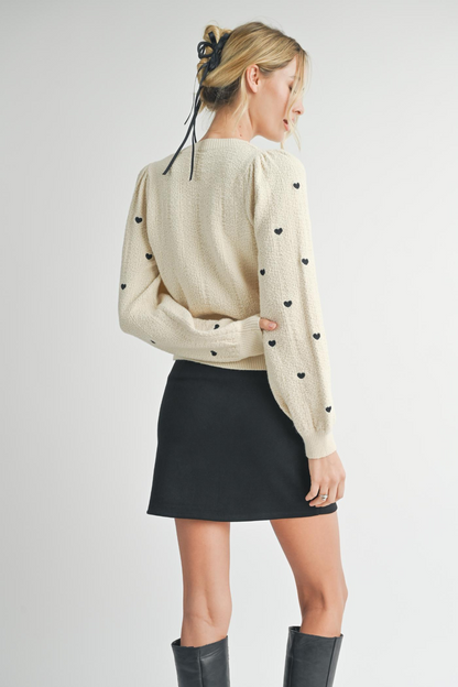 Heart Eyes Embroidered Sweater