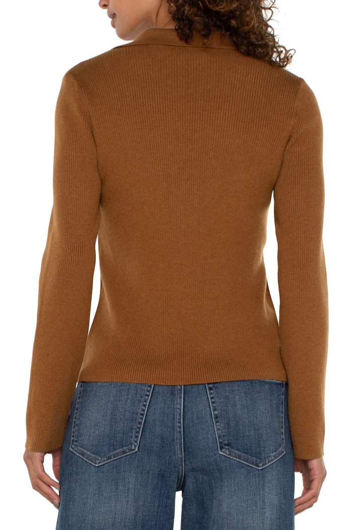 Johnny Collar Long Sleeve Sweater
