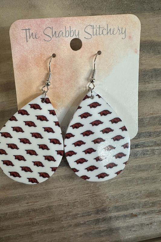 Razorback Run Teardrop Earrings