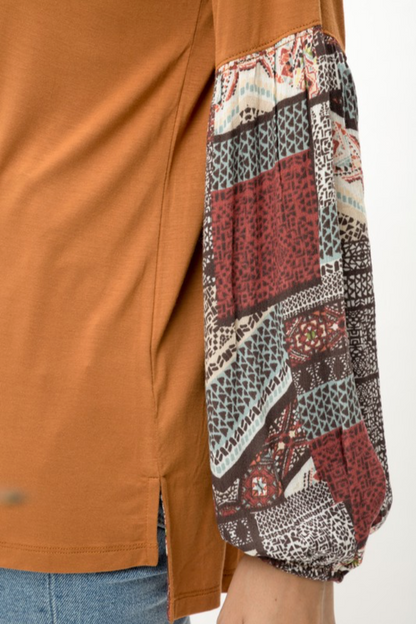 Printed Sleeve Top