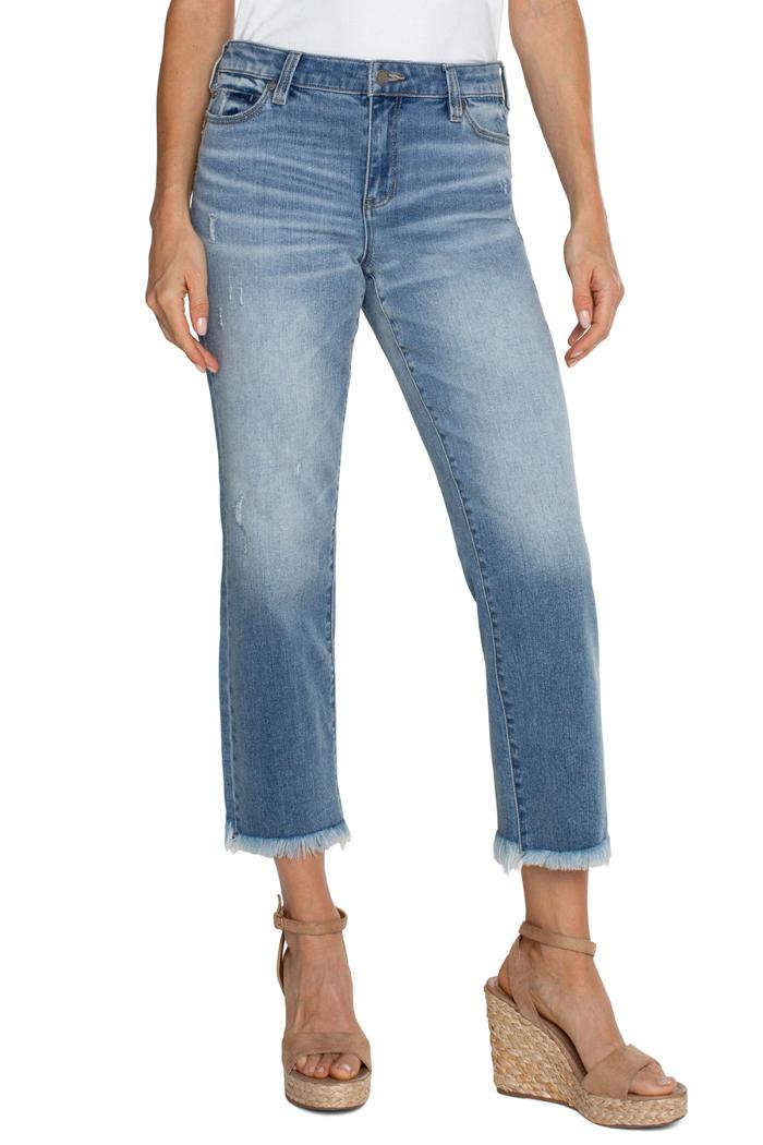 Kennedy Crop Straight Leg with Frayed Hem
