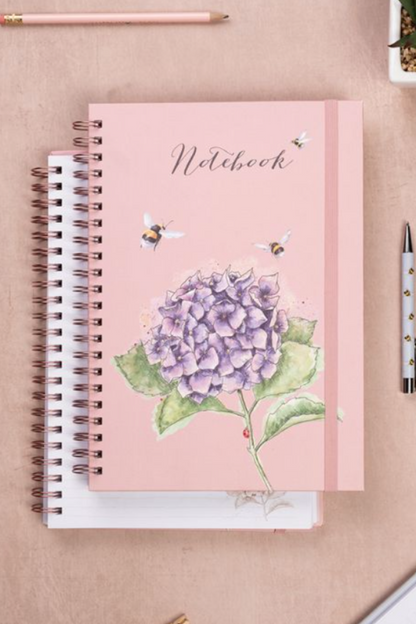 Hydrangea Bee Large Spiral Journal
