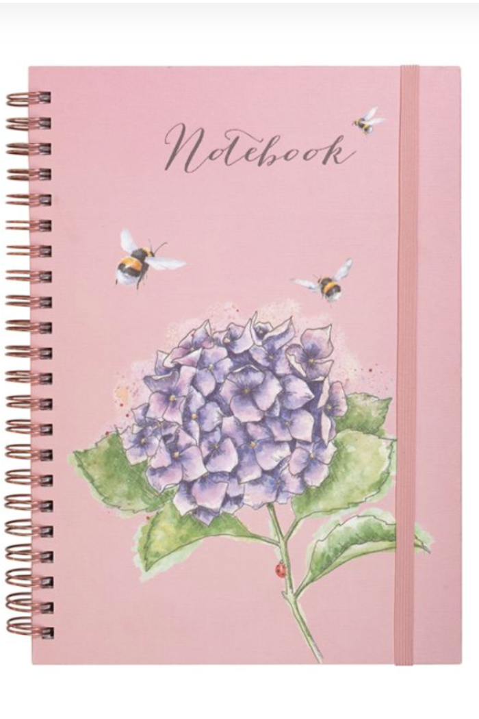 Hydrangea Bee Large Spiral Journal