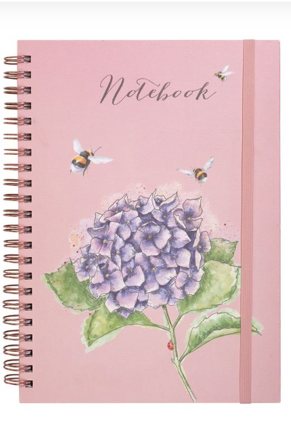 Hydrangea Bee Large Spiral Journal
