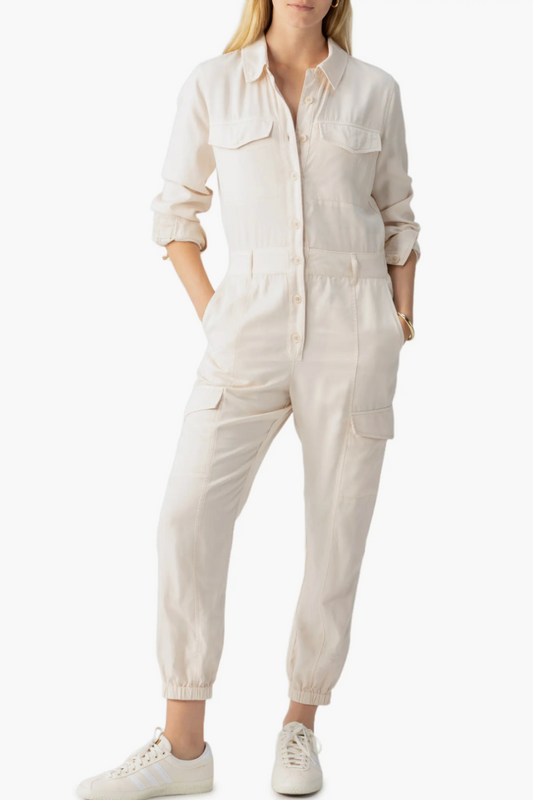 Rebel Long Sleeve Jumpsuit - Toasted Almond