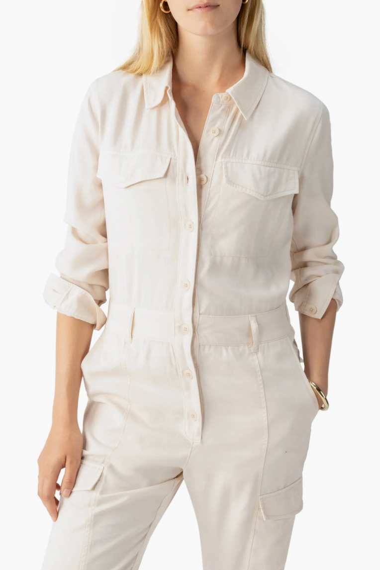 Rebel Long Sleeve Jumpsuit - Toasted Almond