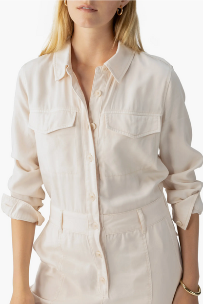 Rebel Long Sleeve Jumpsuit - Toasted Almond