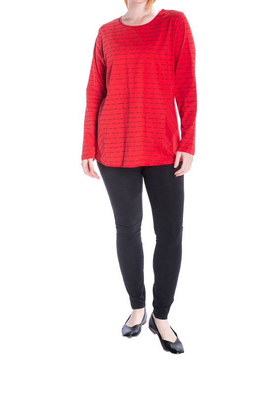 Long sleeve round neck stripe top