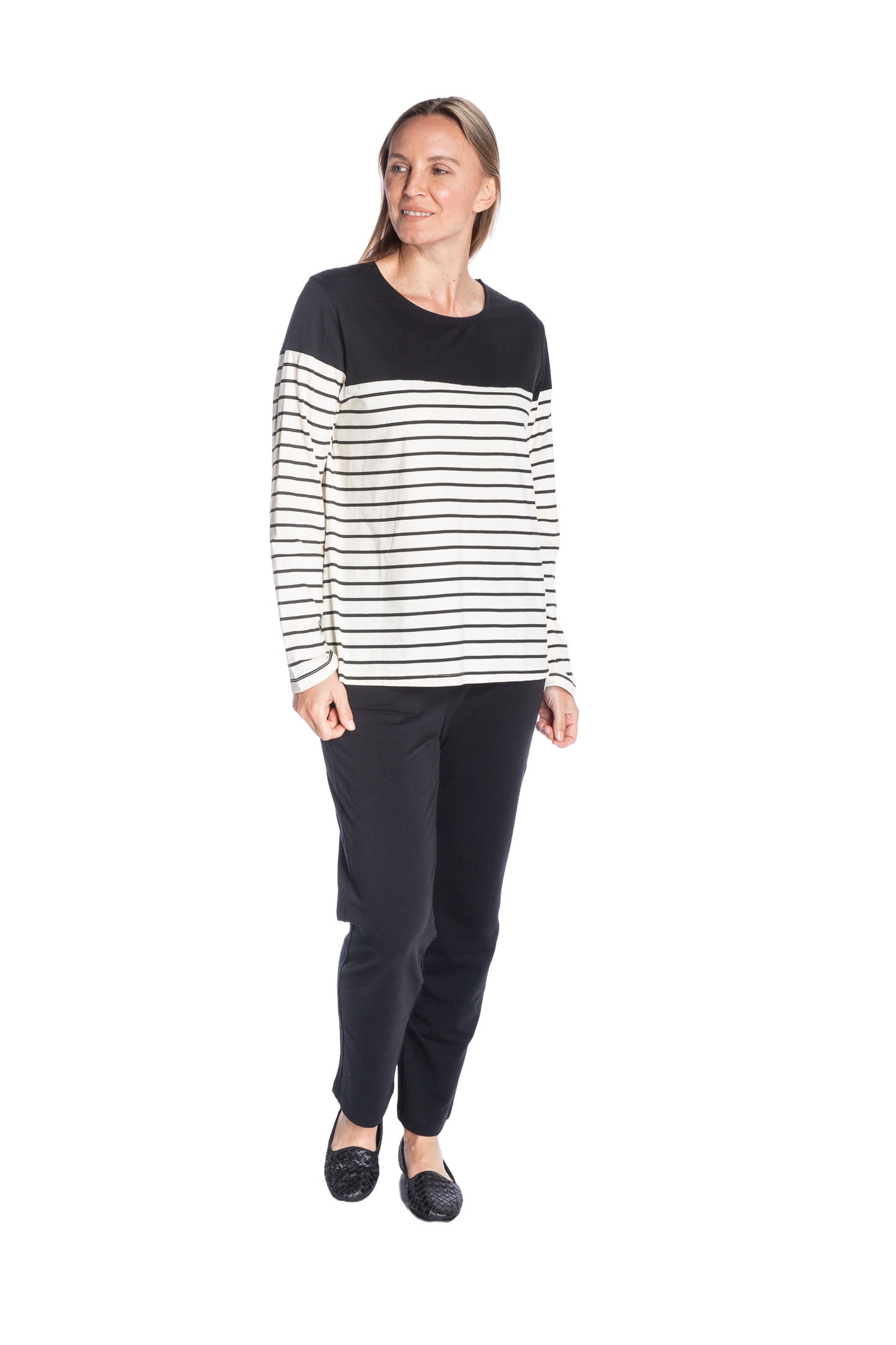 Long sleeve color block top