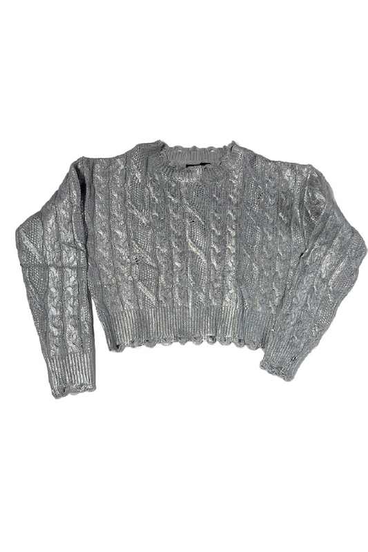 Coated Silver Sweater
