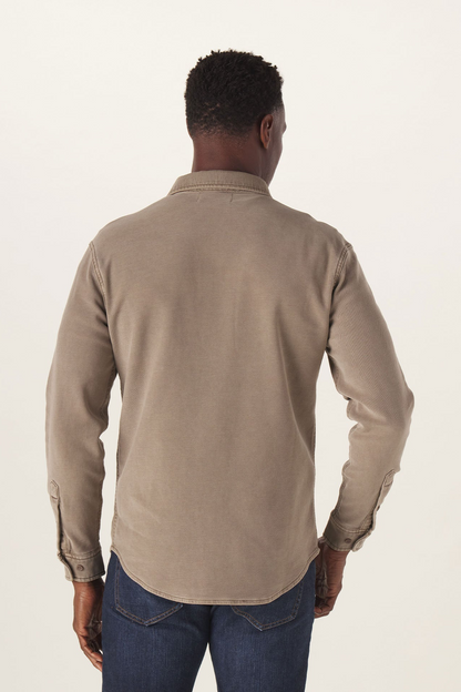 Comfort Terry Shirt Jacket - Taupe