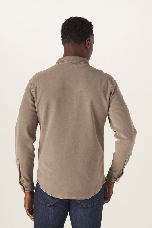 Comfort Terry Shirt Jacket - Taupe
