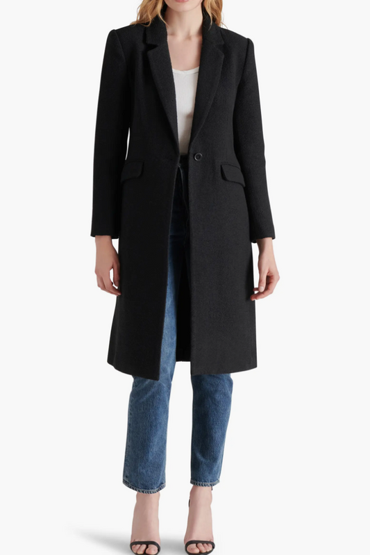 Prisie Longline Coat - Black