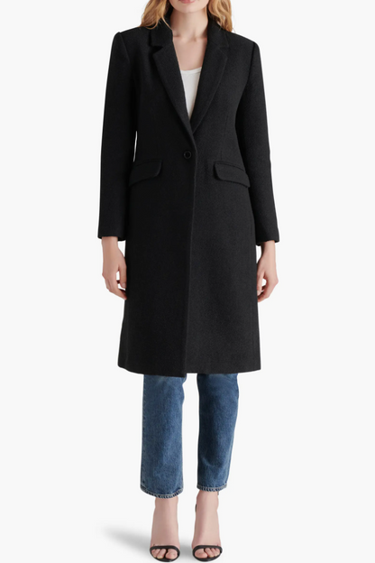 Prisie Longline Coat - Black