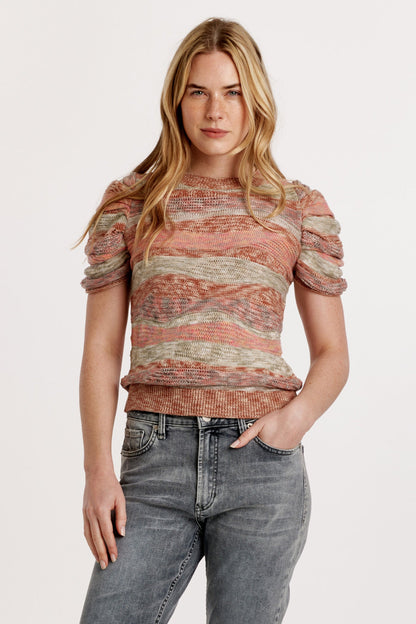 Nahla Puff Sleeve Sweater Terra Stripes