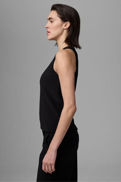 Knit Scuba High Neck Tank - Caviar