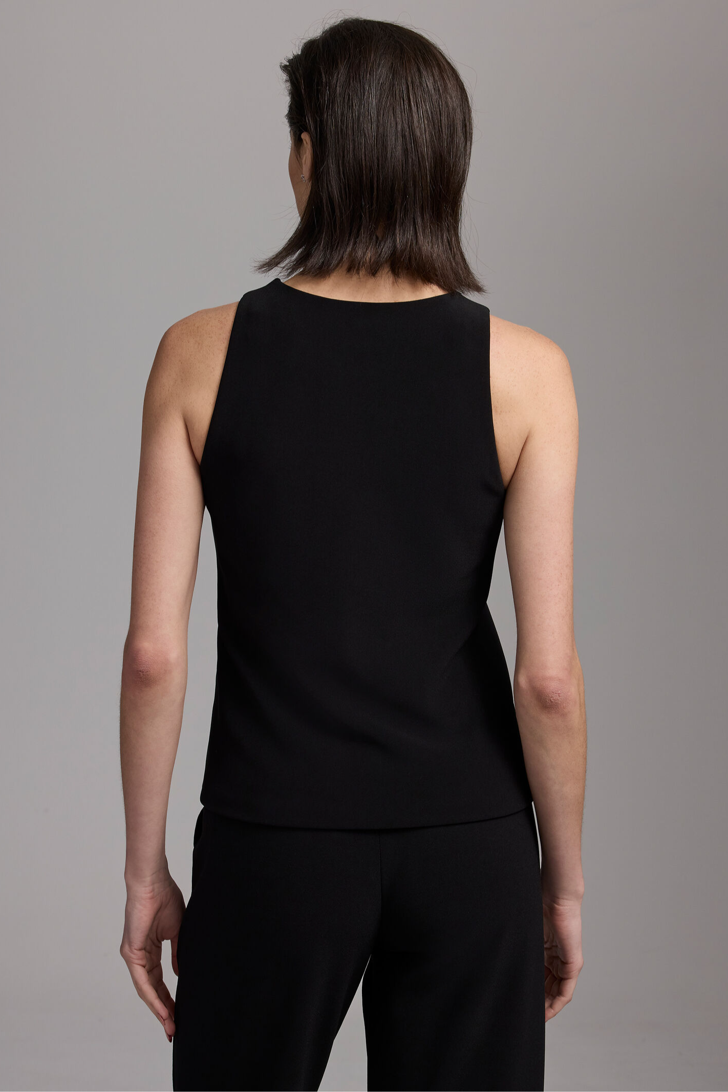 Knit Scuba High Neck Tank - Caviar