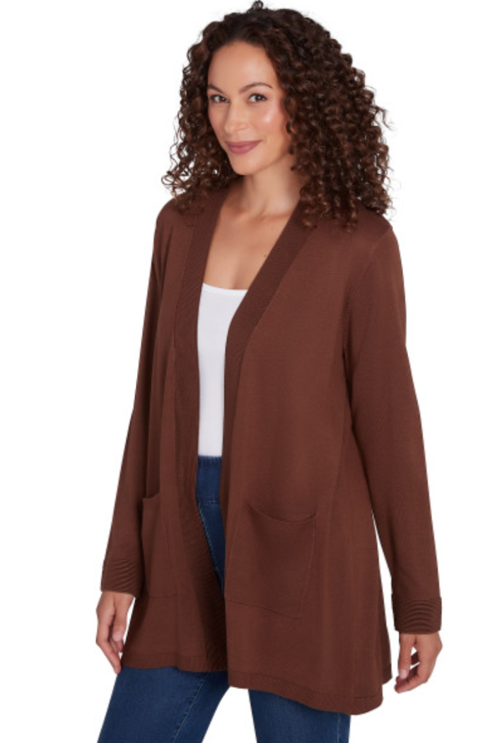 CARDIGAN OPEN FRONT LS