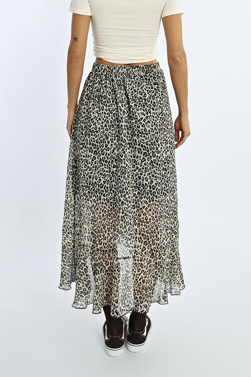 LEOPARD PRINT WRAP SKIRT