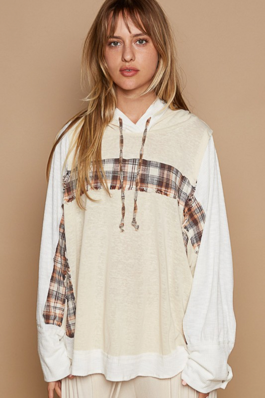 Plaid Hooded Top