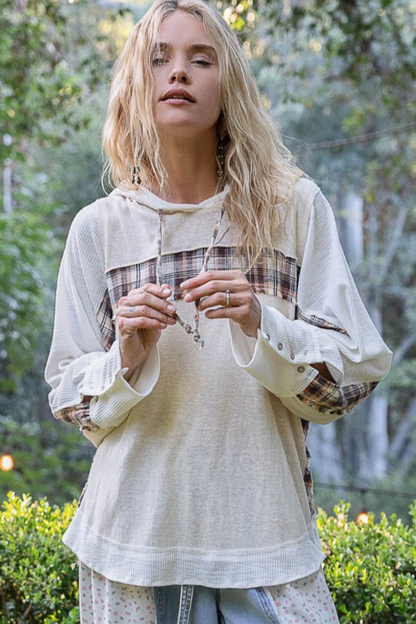 Plaid Hooded Top
