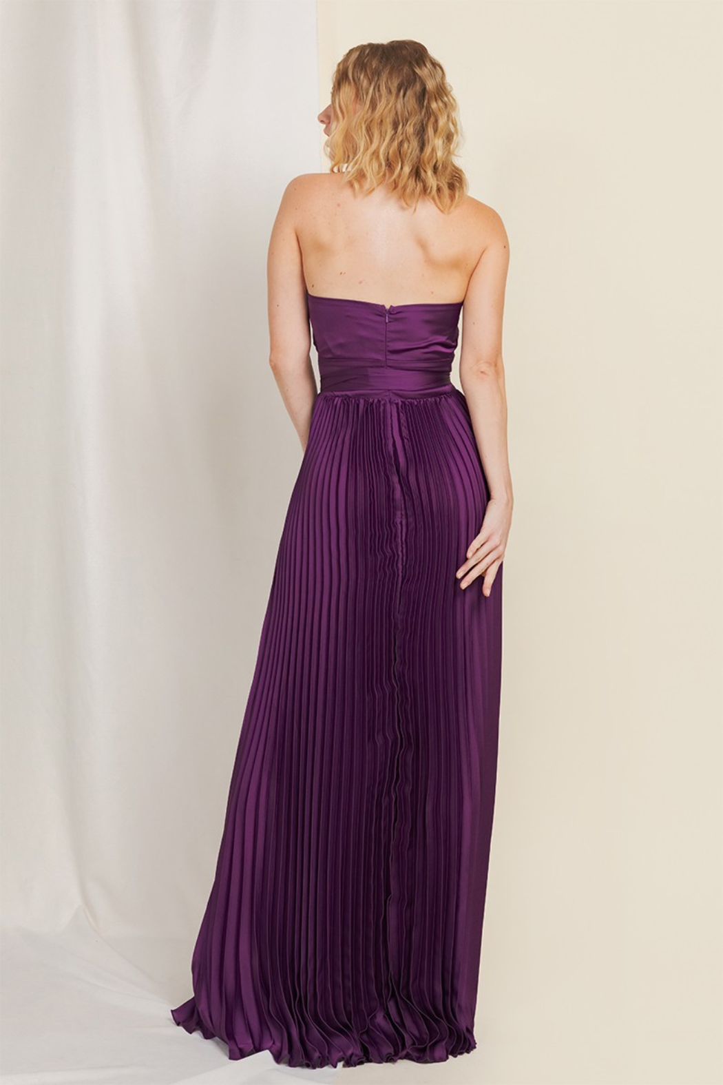 Cross Neck Accordion Gown