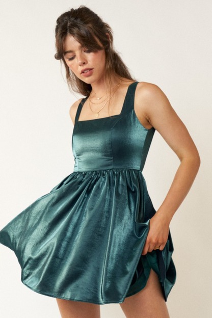 S/L Square Neck Mini Dress