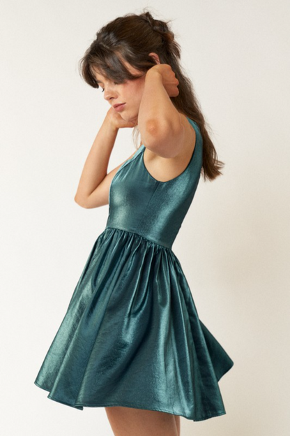 S/L Square Neck Mini Dress